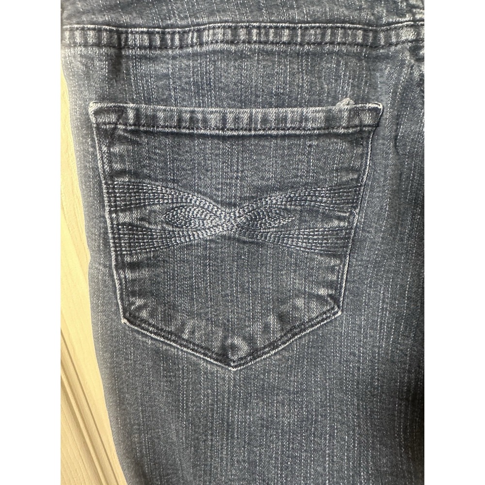 NYDJ Women's 8P Petite Dark Wash Straight Leg Stretch Jeans Lift Tuck USA - Picture 3 of 8